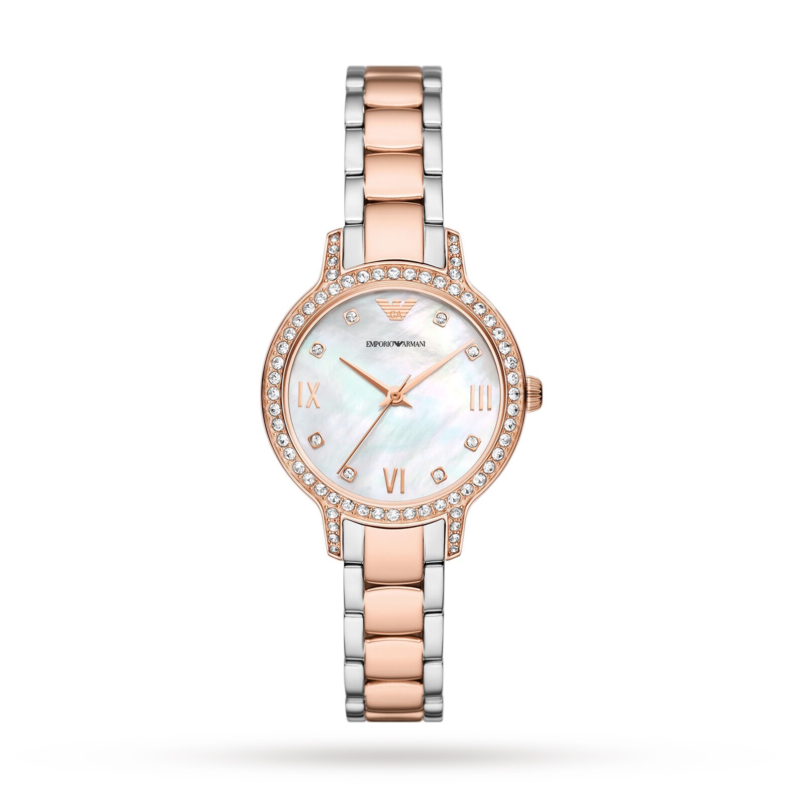 Emporio Armani Ladies Cleo Mother of Pearl Steel Watch 32mm