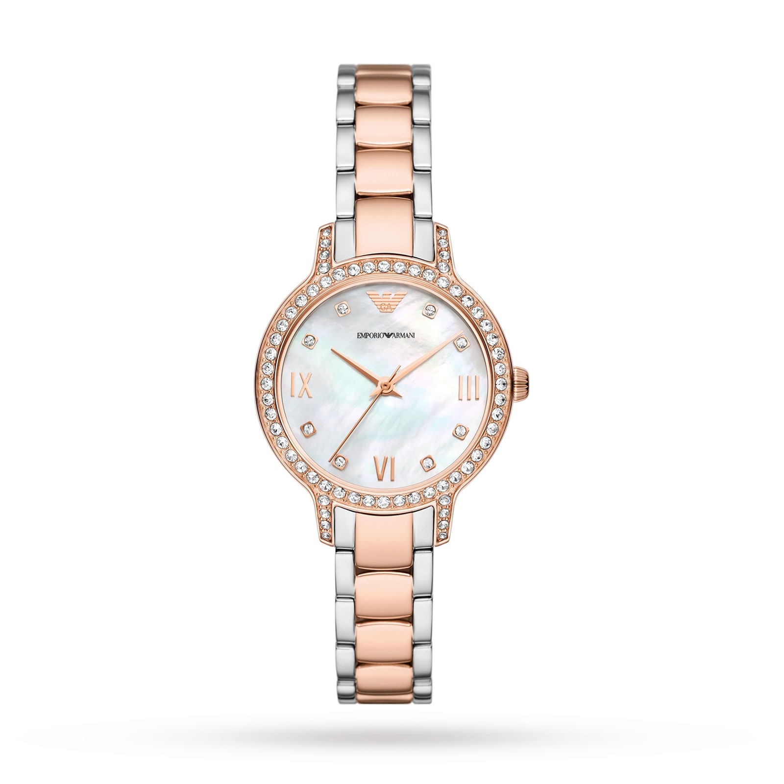 Emporio Armani Ladies Cleo Mother of Pearl Steel Watch 32mm AR11499 ...