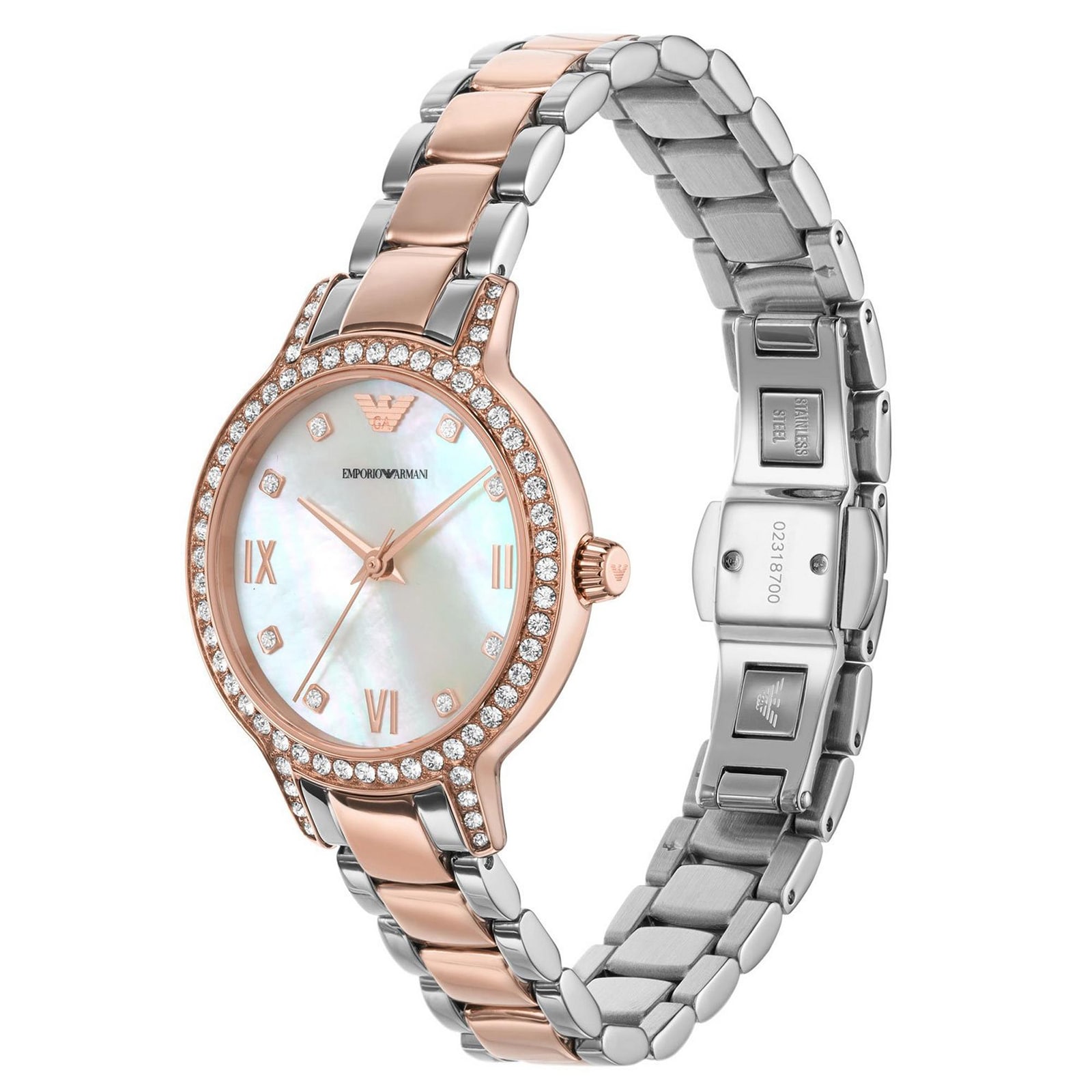 Emporio Armani Ladies Cleo Mother of Pearl Steel Watch 32mm