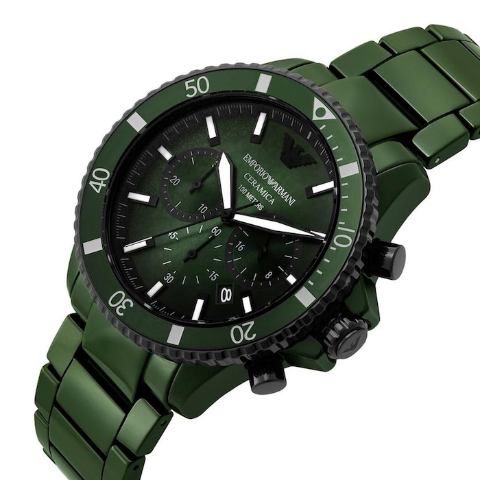 Emporio Armani Diver Mens Watch 43mm Green