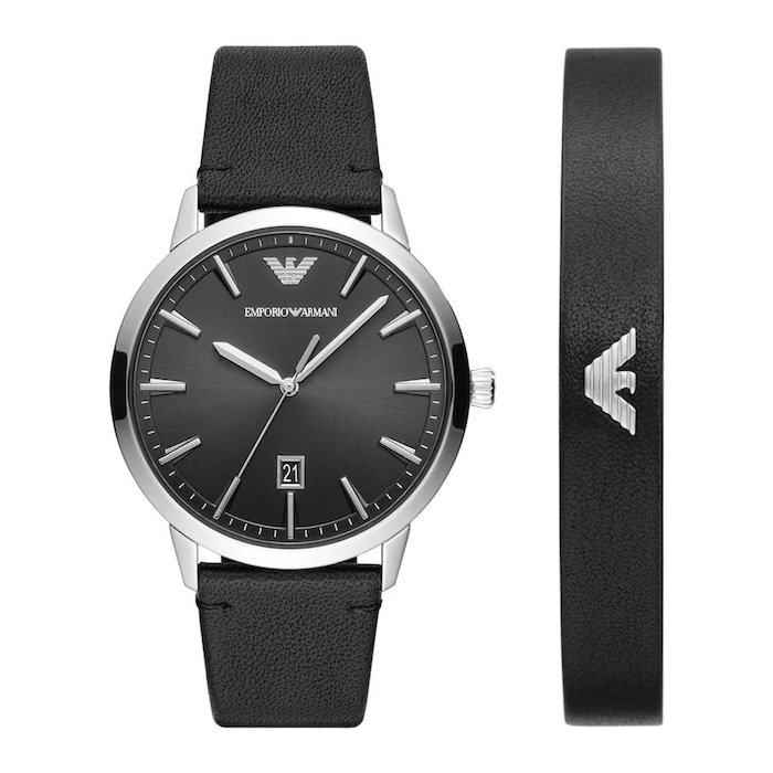 Emporio Armani Ruggero 43mm Mens Watch and Bracelet Gift Set