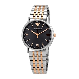 Emporio Armani Three Hand Two Tone Mens Watch