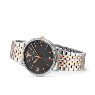 Emporio Armani Three Hand Two Tone Mens Watch