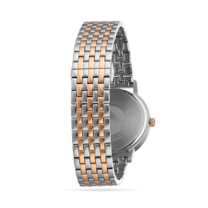 Emporio Armani Three Hand Two Tone Mens Watch