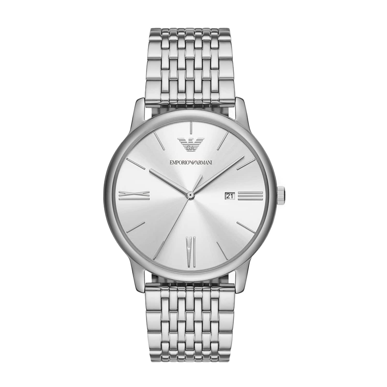 Emporio Armani Three-Hand Date Stainless Steel 42mm Mens Watch