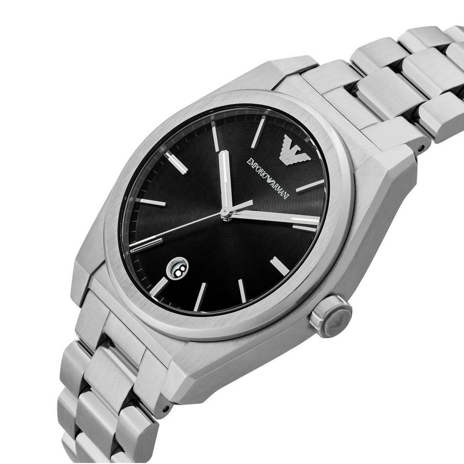 Emporio Armani Federico Stainless Steel Black Dial Mens Watch