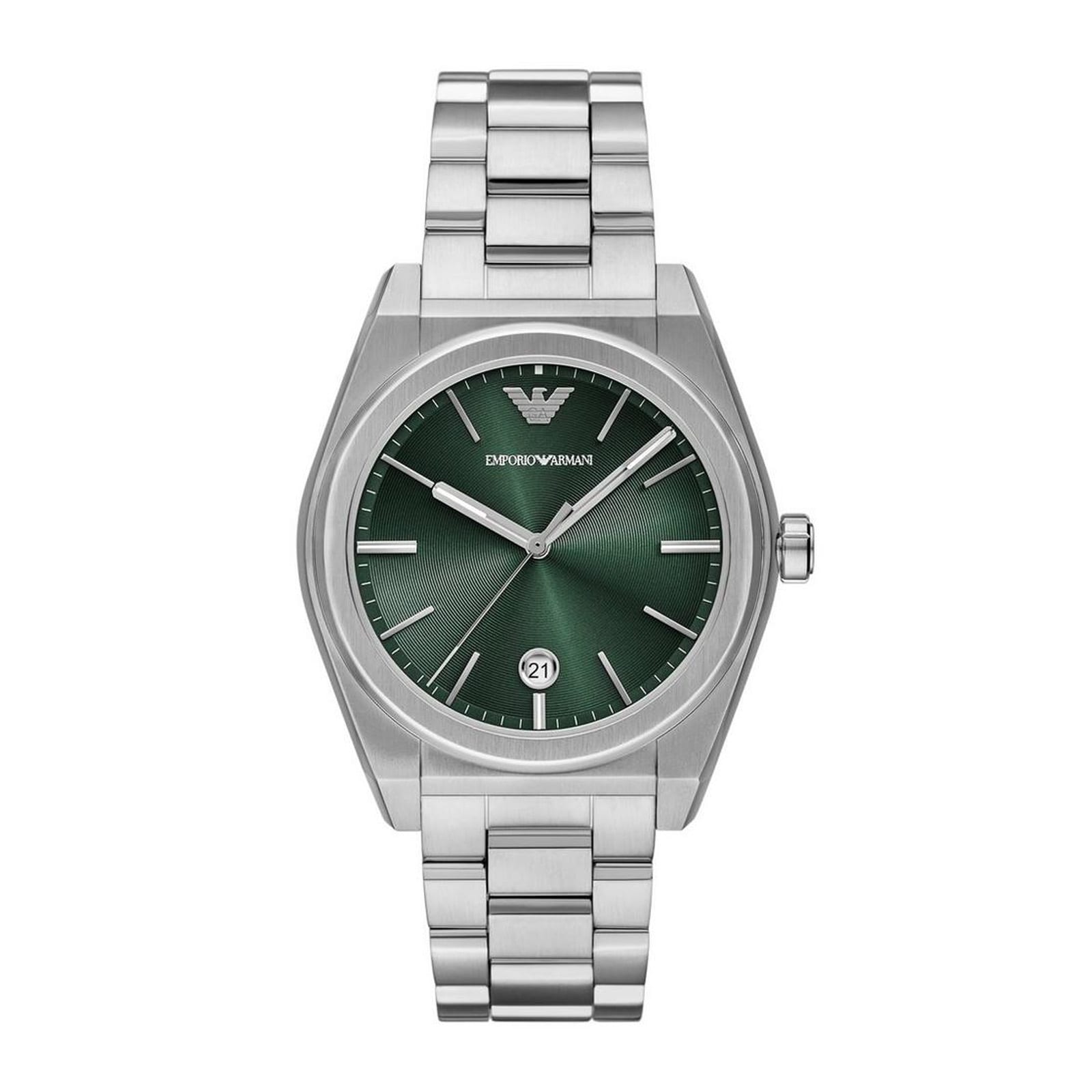 Emporio Armani Federico Stainless Steel Green Dial Mens Watch