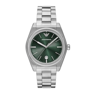 Emporio Armani Federico Stainless Steel Green Dial Mens Watch