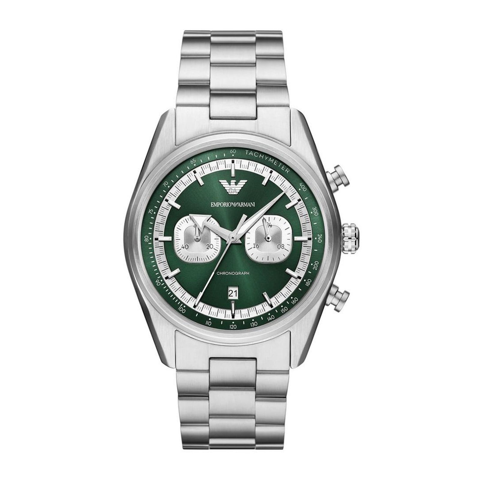 Emporio Armani Racer Chronograph Green Dial Mens Watch