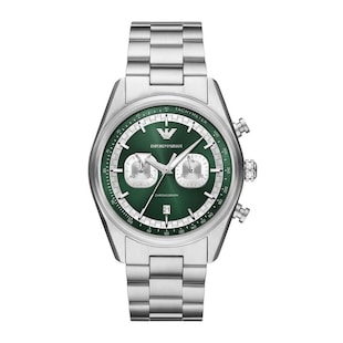 Emporio Armani Racer Chronograph Green Dial Mens Watch