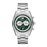 Emporio Armani Chronograph Green Dial Mens Watch