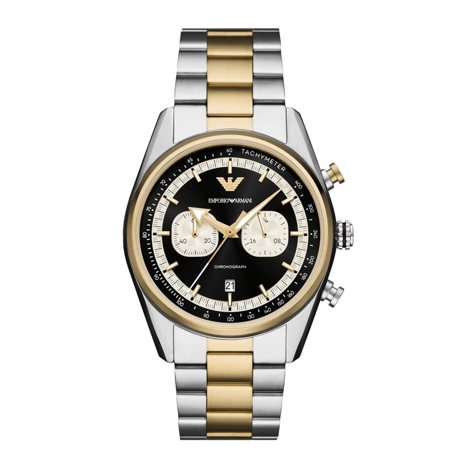 Emporio Armani Racer Chronograph Black Dial Mens Watch