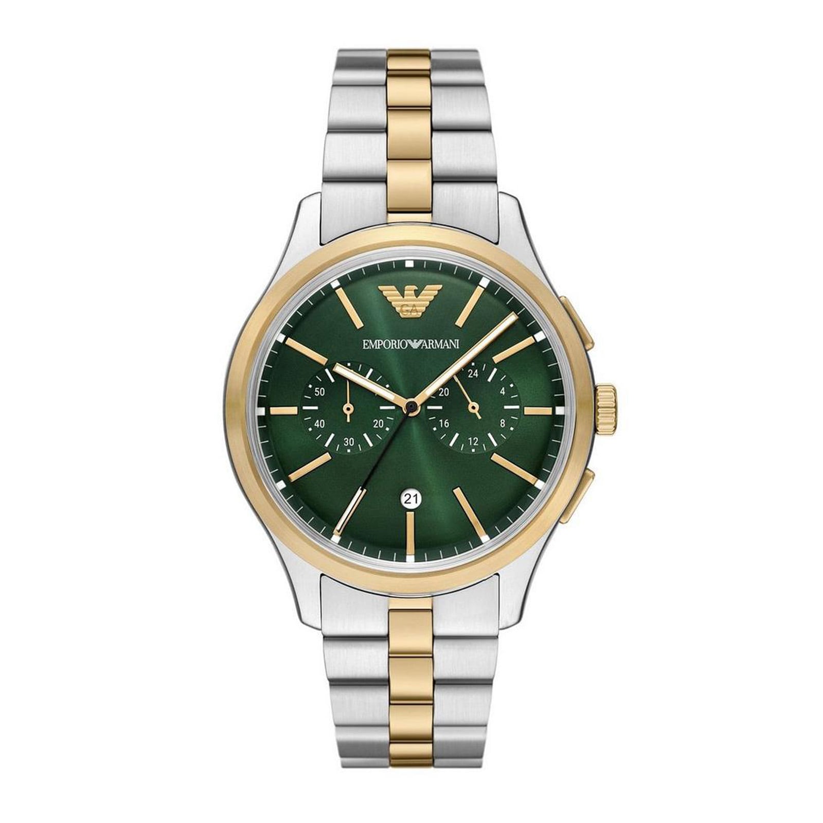 Emporio Armani Dario Chronograph Green Dial Mens Watch