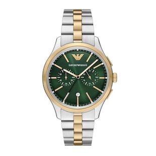 Emporio Armani Dario Chronograph Green Dial Mens Watch