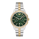 Emporio Armani Dario Chronograph Green Dial Mens Watch