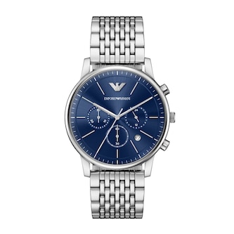 Emporio Armani Minimal Chronograph Quartz 42mm Mens Watch Blue