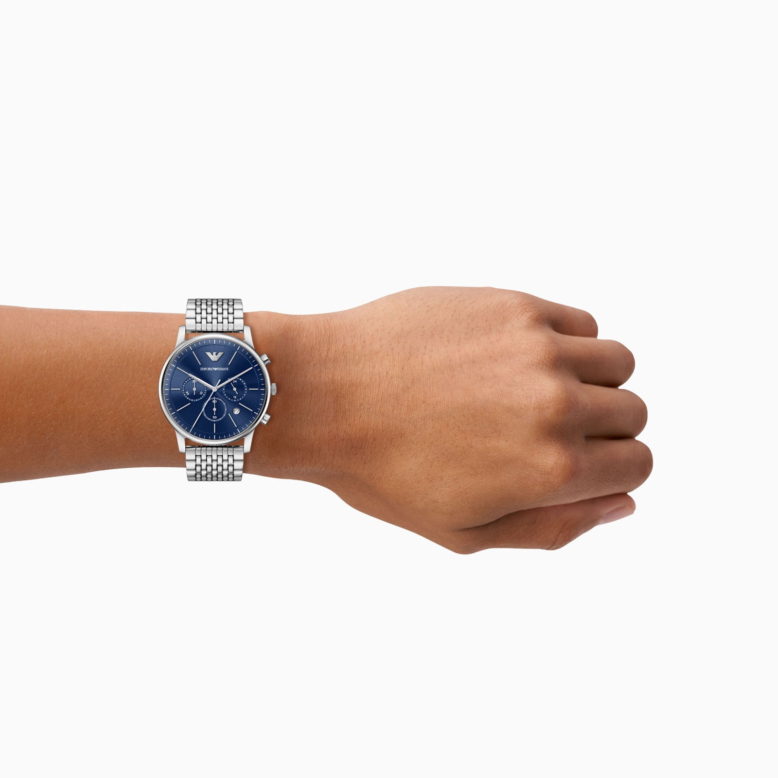 Emporio Armani Minimal Chronograph Quartz 42mm Mens Watch Blue