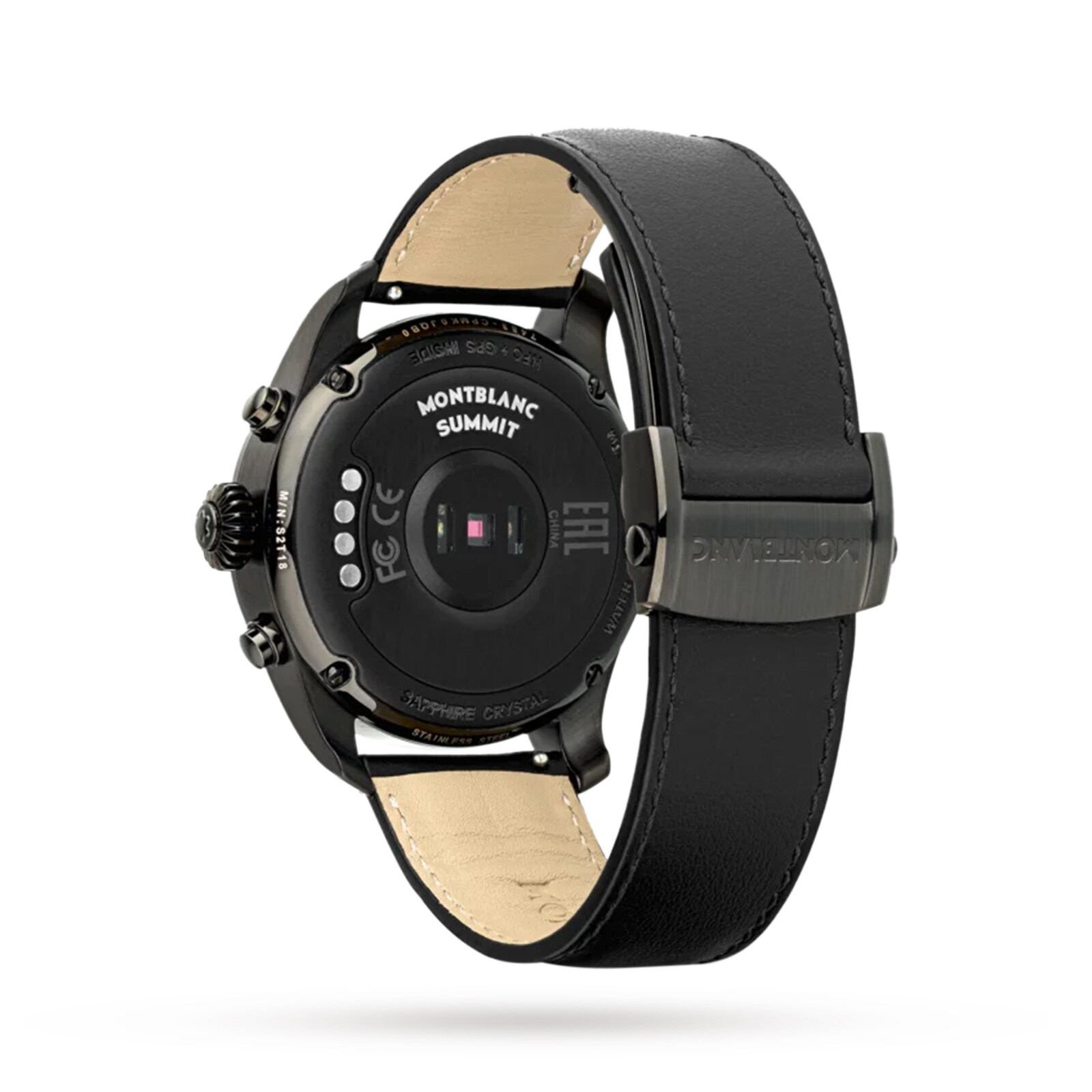 Montblanc Summit 2 Stainless Steel Black and Leather 42mm Mens Smart Watch