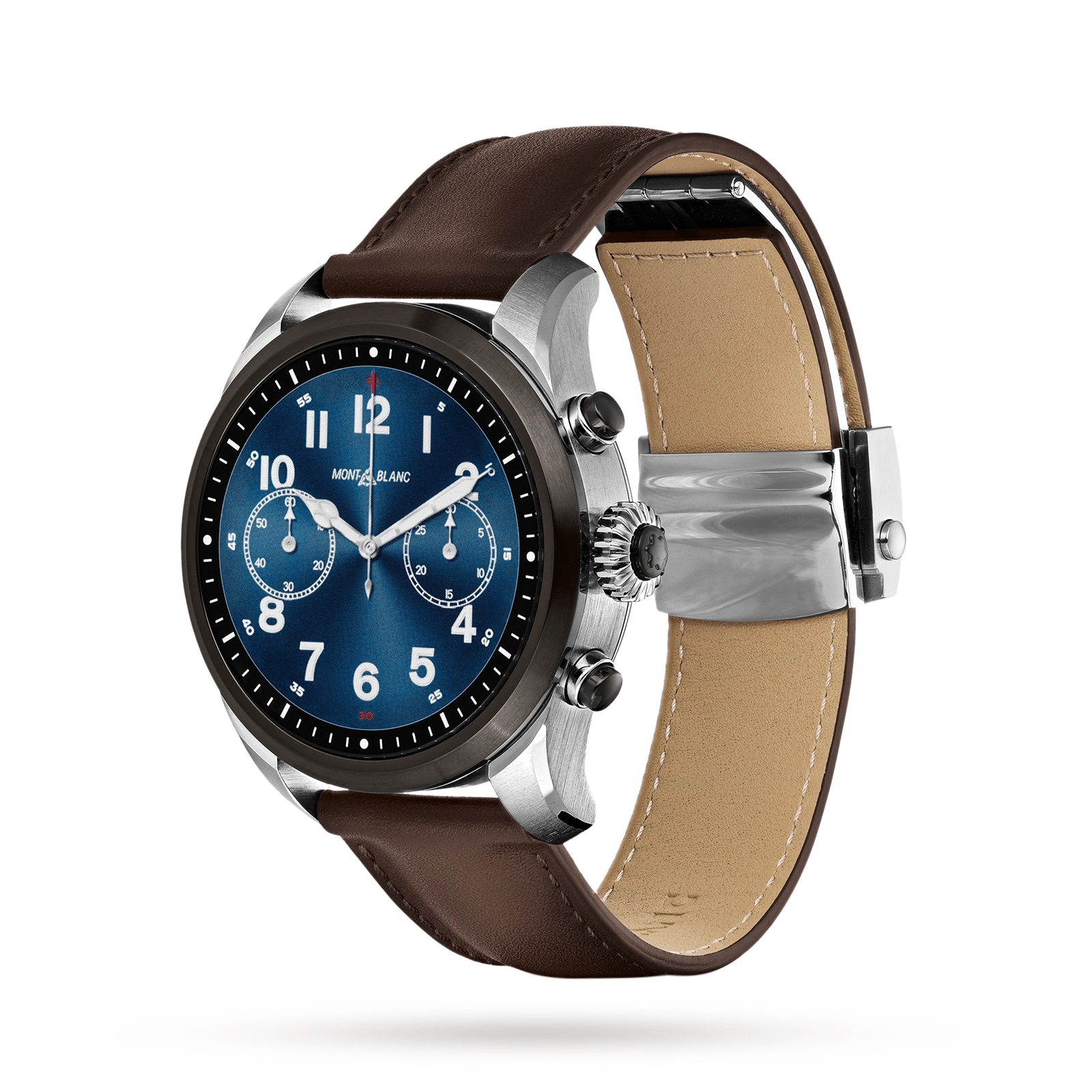 Montblanc Summit 2 Stainless Steel and Black Bi-color and Leather 42mm Mens Smart Watch