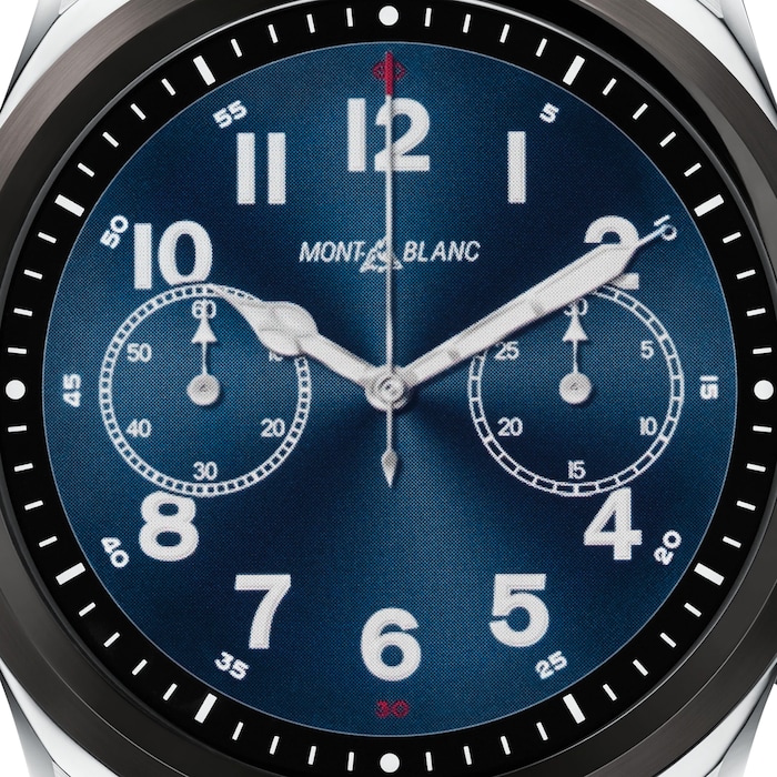 Montblanc Summit 2 Stainless Steel and Black Bi-color and Leather 42mm Mens Smart Watch