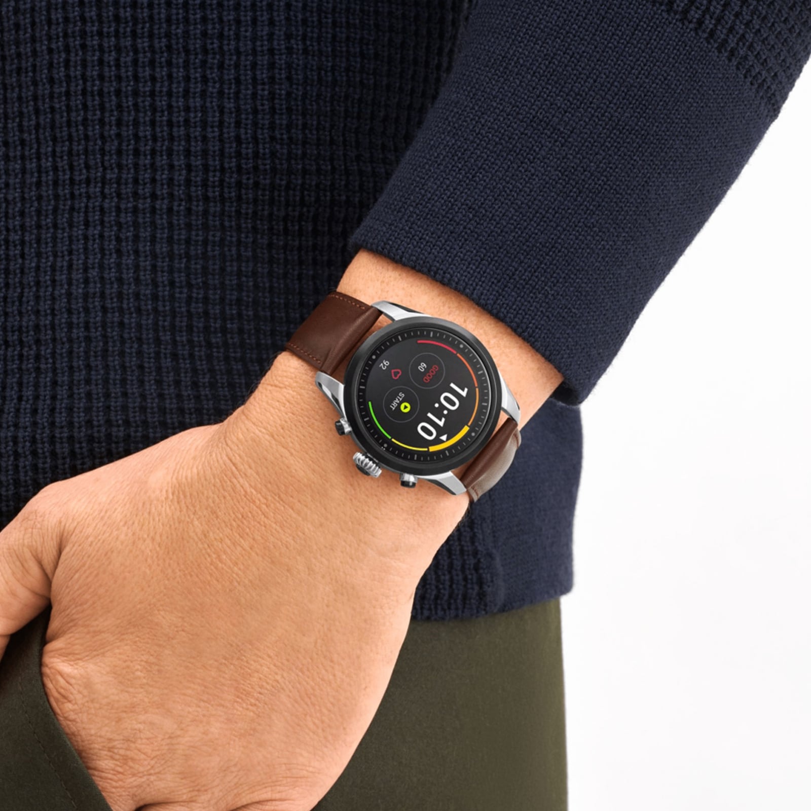 Montblanc Summit 2 Stainless Steel and Black Bi-color and Leather 42mm Mens Smart Watch