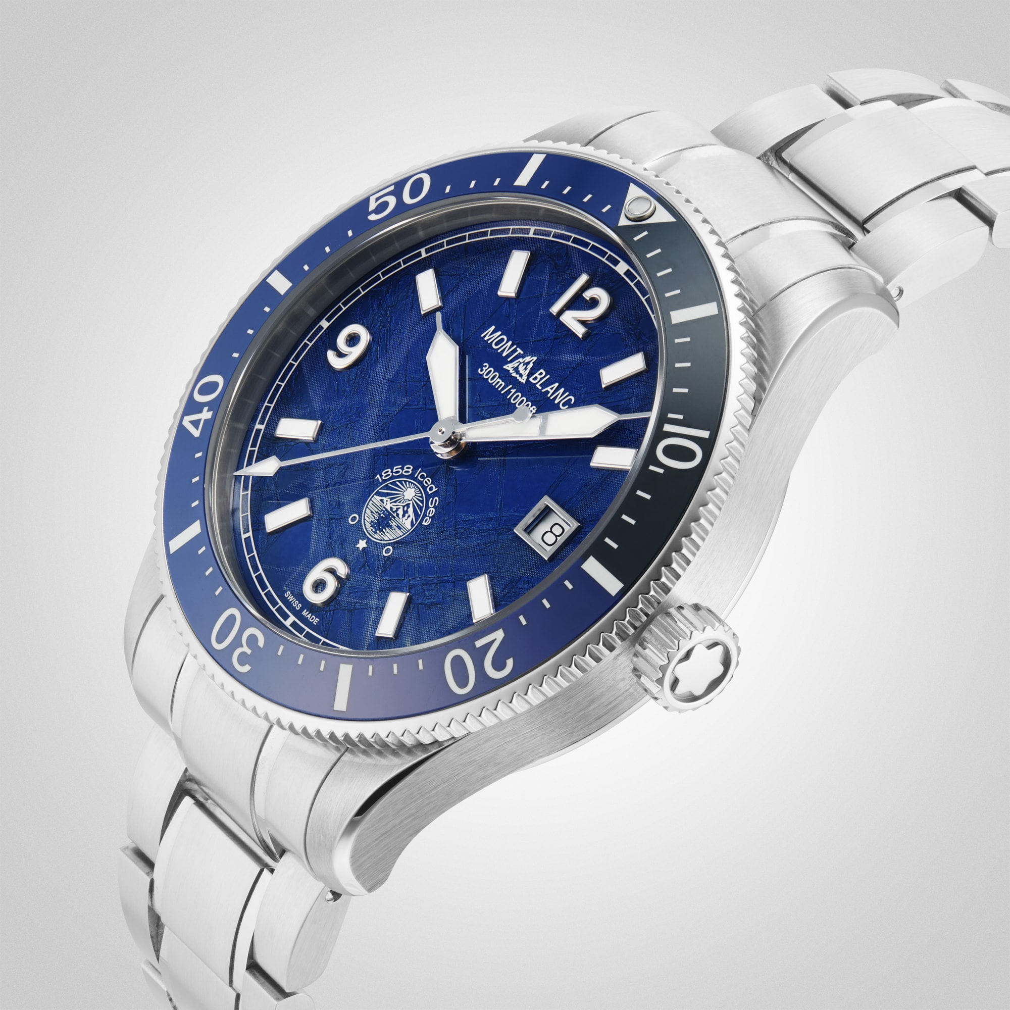 Montblanc 1858 Iced Blue Sea 41mm Mens Watch