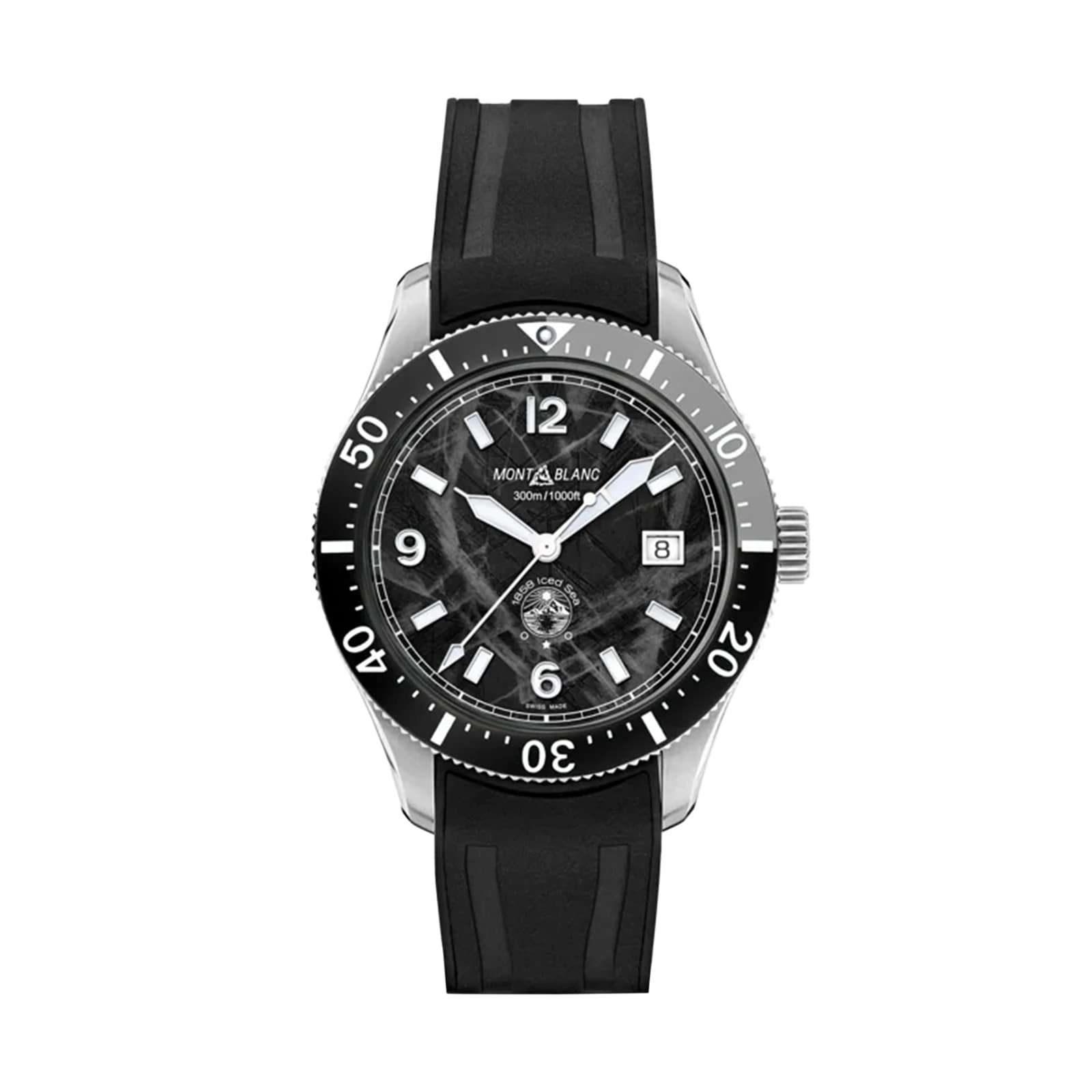 1858 iced sea automatic 41mm mens watch black