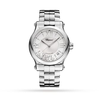 Chopard Happy Sport 36 mm, Automatic, Lucent Steel™, Diamonds