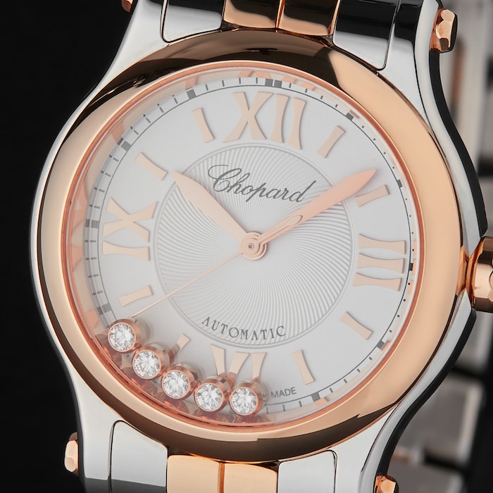 Chopard Rose Gold Happy Sport Mini Automatic 30mm Ladies Watch