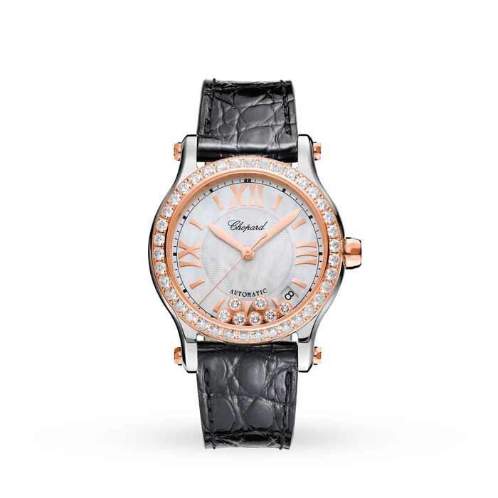 Chopard Happy Sport 36mm Automatic 18ct Rose Gold Stainless Steel and Diamond Ladies Watch