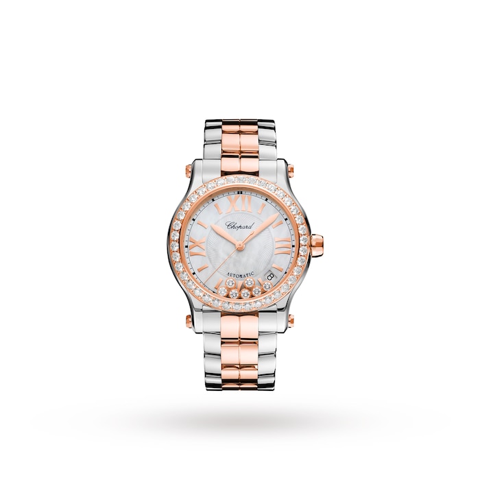 Chopard Happy Sport 36mm Automatic 18ct Rose Gold Stainless Steel and Diamond Ladies Watch