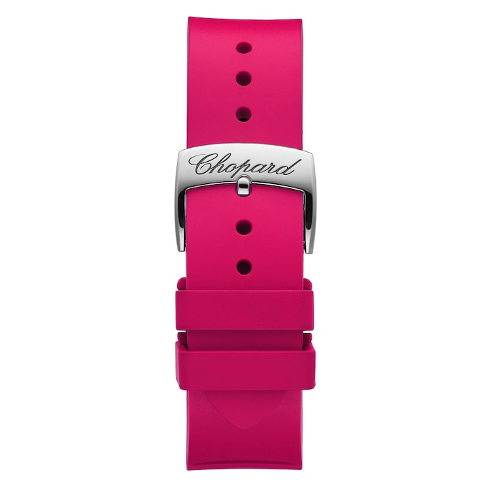 Chopard Happy Sport 40mm Ladies Watch Blue Dial Pink Strap