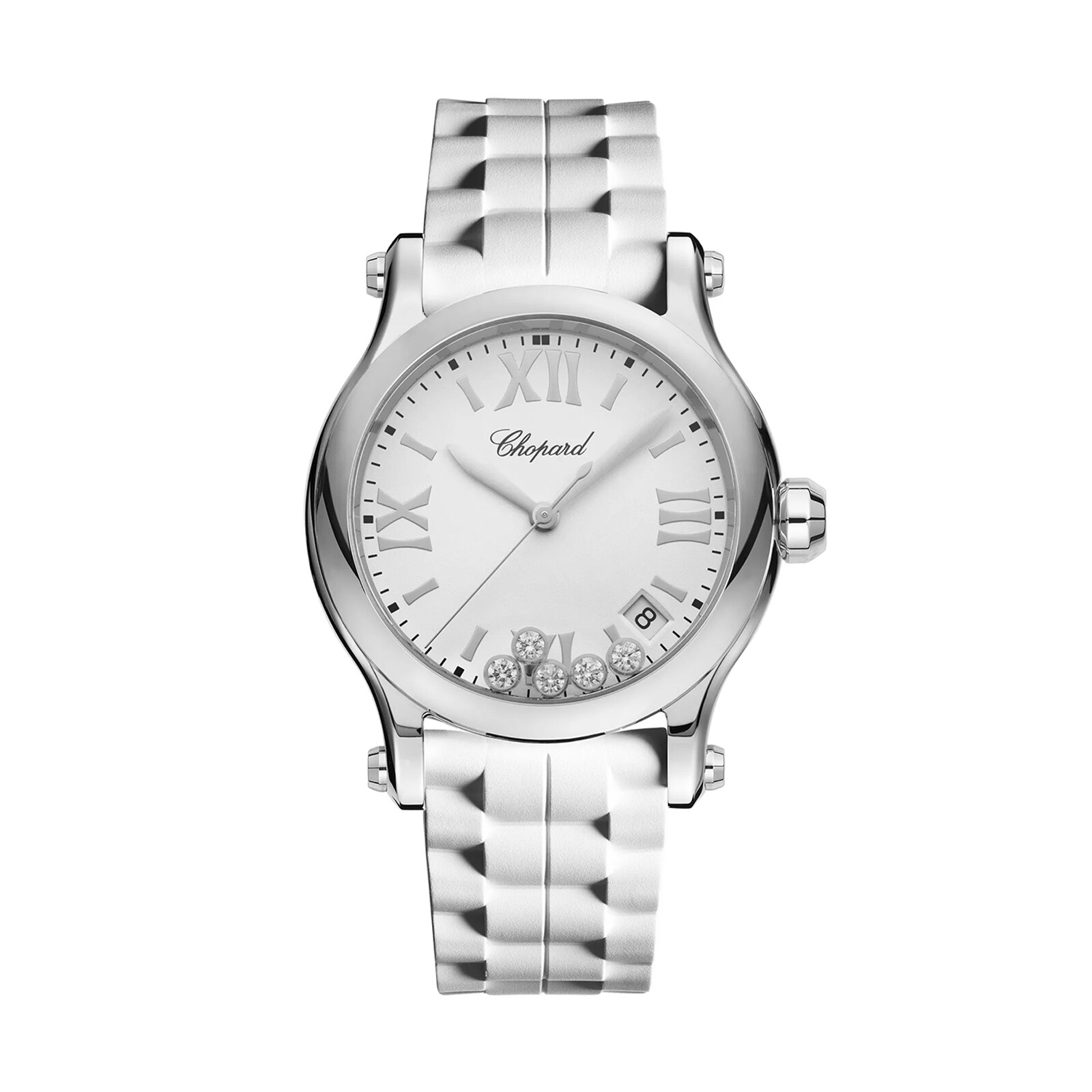 Chopard Happy Sport 36mm, Quartz, Lucent Steel™, Diamonds