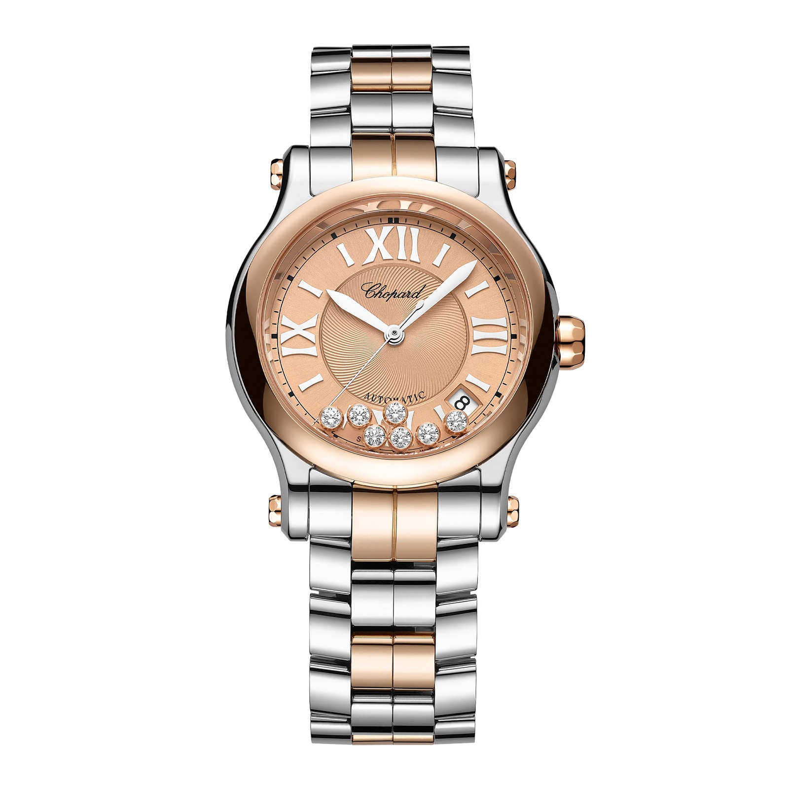 Chopard Happy Sport Automatic 36mm Ladies Watch Automatic, Ethical Rose Gold, Lucent Steel™, Diamonds