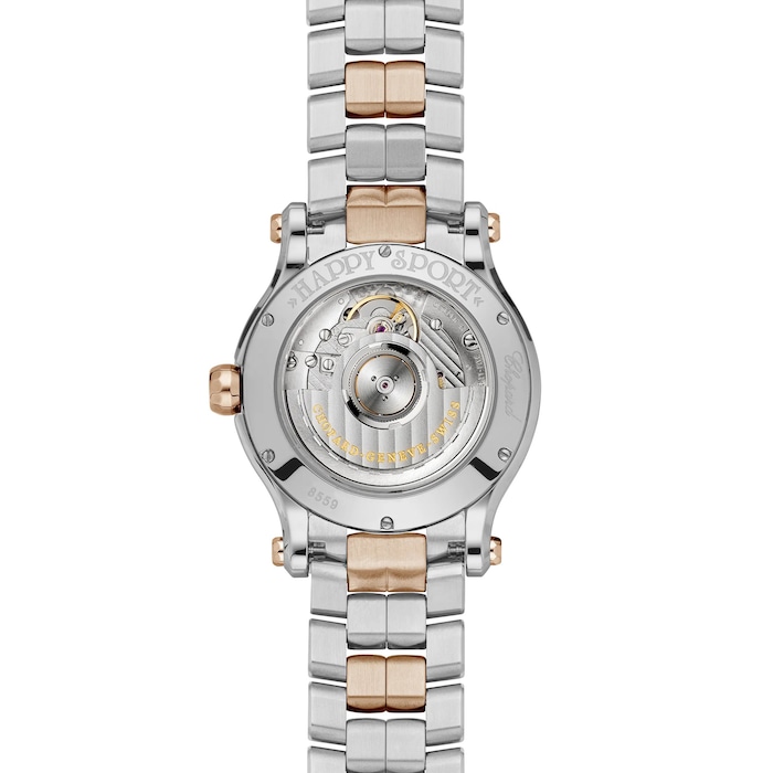 Chopard Happy Sport Automatic 36mm Ladies Watch Automatic, Ethical Rose Gold, Lucent Steel™, Diamonds