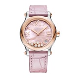 Chopard Happy Sport 36mm, Automatic, Ethical Rose Gold, Lucent Steel™, Diamonds