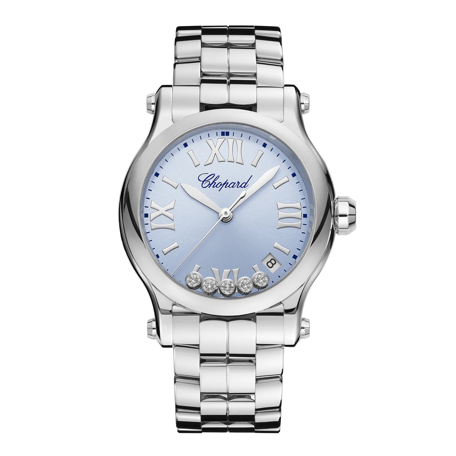 Chopard Happy Sport 36mm, Quartz, Lucent Steel™, Diamonds - Blue