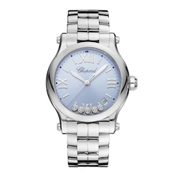 17970799 - Happy Sport 36mm, Quartz, Lucent Steel™, Diamonds - Blue