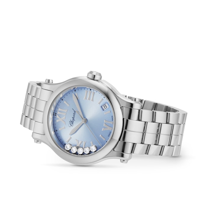 Chopard Happy Sport 36mm, Quartz, Lucent Steel™, Diamonds - Blue