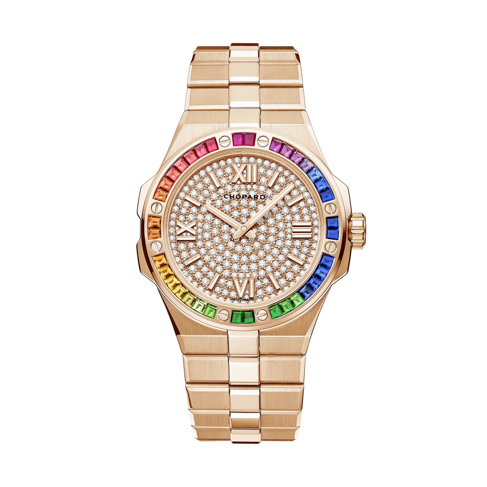 Chopard Alpine Eagle 41mm, Automatic, Ethical Rose Gold, Diamonds, Colored Sapphires