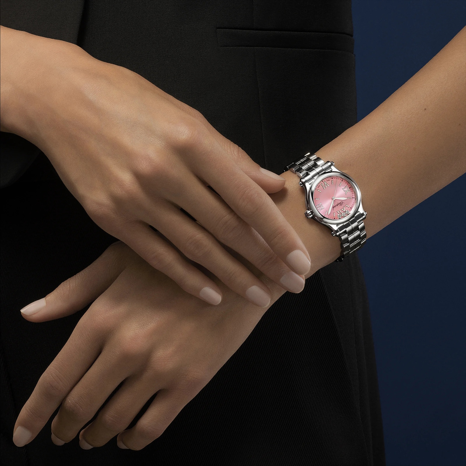 Chopard Happy Sport 30mm, Quartz, Lucent Steel™, Diamonds - Pink Chopard Happy Sport 30mm, Quartz, Lucent Steel™, Diamonds - Pink