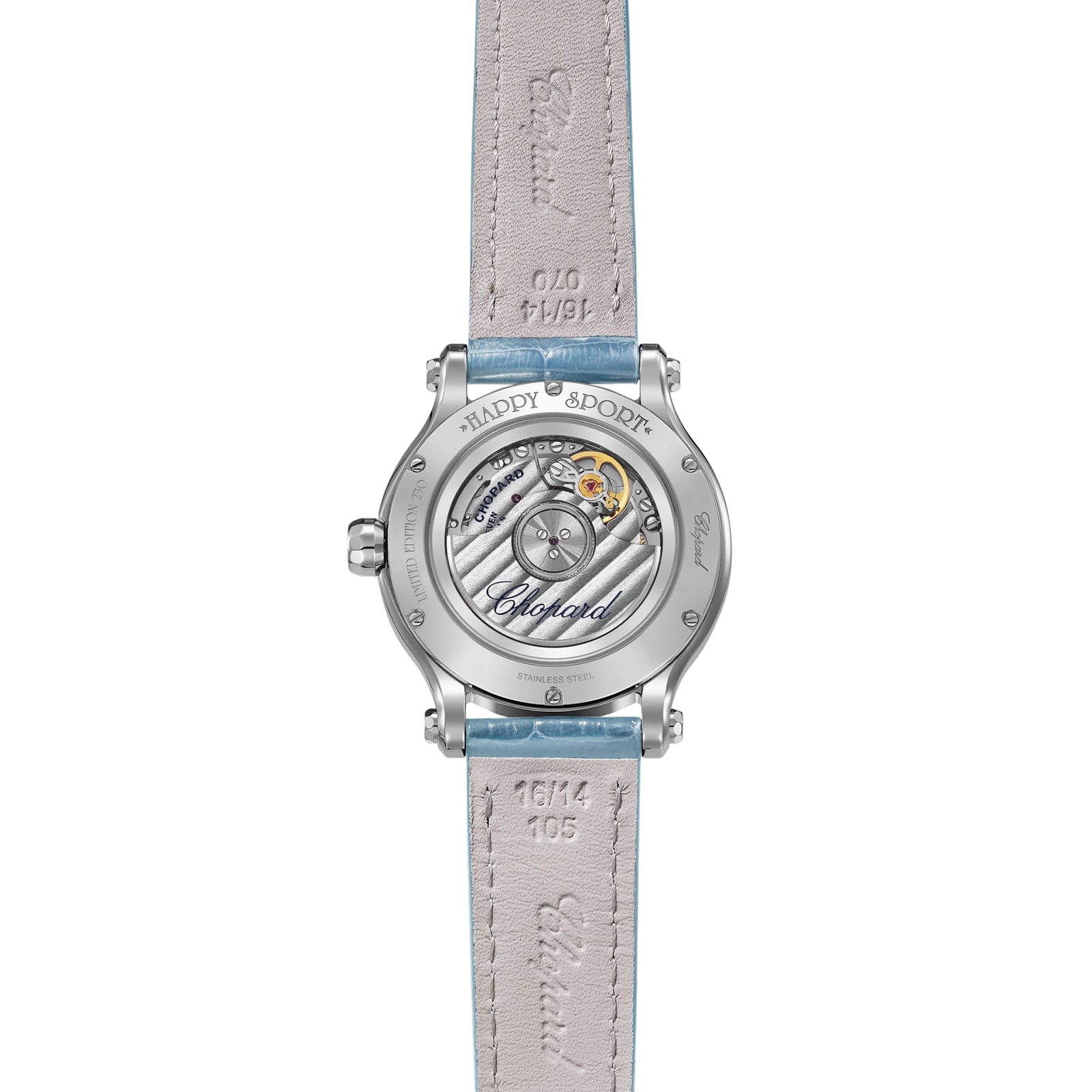 Chopard Happy Sport 33mm Aqua Marine Limited Editon Ladies Watch Silver