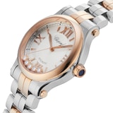 Chopard Happy Sport 33mm, Automatic, Ethical Rose Gold, Lucent Steel™, Diamonds