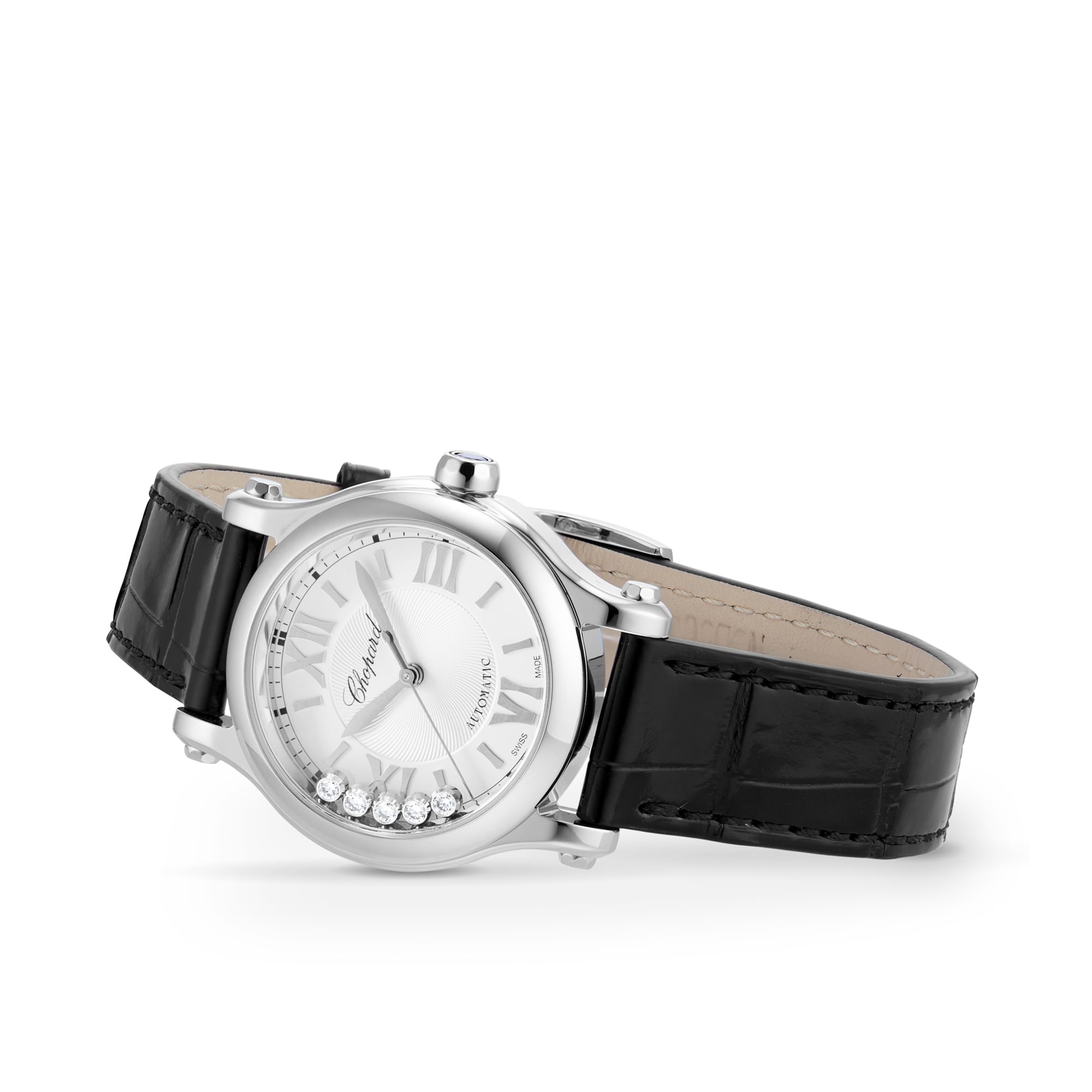 Chopard Happy Sport 30mm, Automatic, Lucent Steel™, Diamonds - Silver