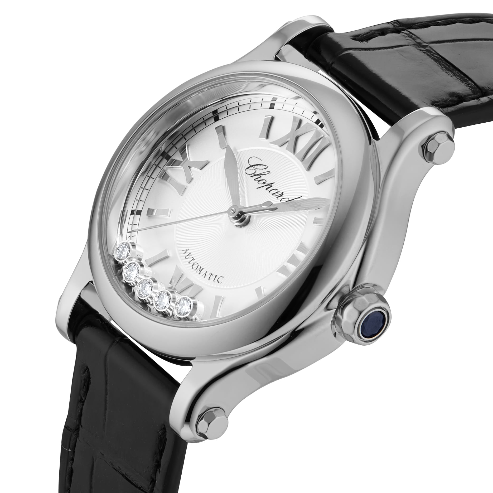 Chopard Happy Sport 30mm, Automatic, Lucent Steel™, Diamonds - Silver