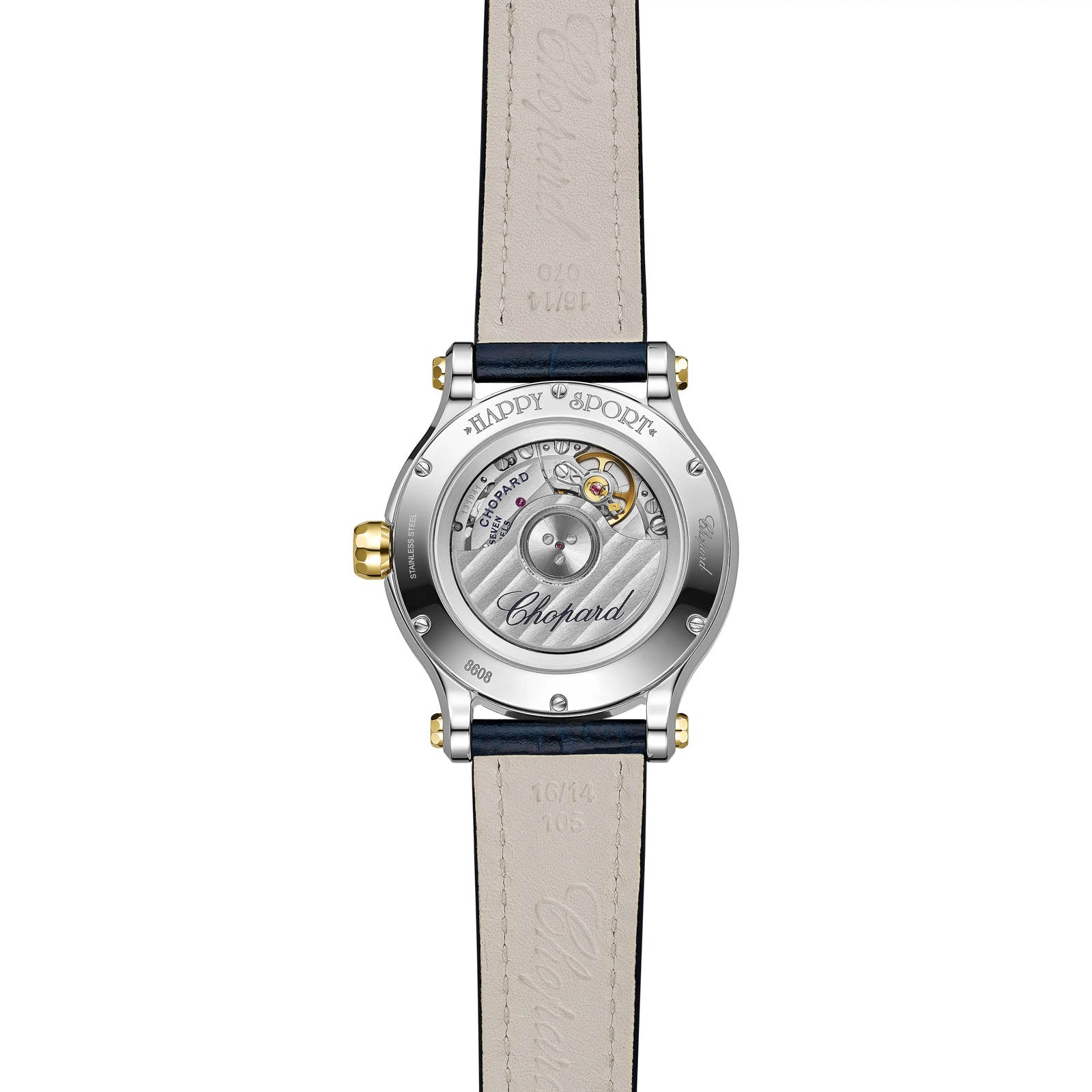 Chopard Happy Sport 33mm, Automatic, Ethical Yellow Gold, Lucent Steel™, Diamonds