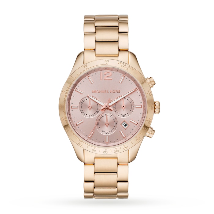 Michael Kors Layton Rose Gold Tone Dial Ladies Watch MK6796 | Goldsmiths