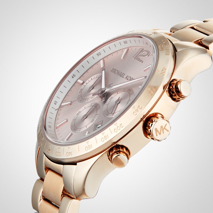 Michael Kors Layton Rose Gold Tone Dial Ladies Watch