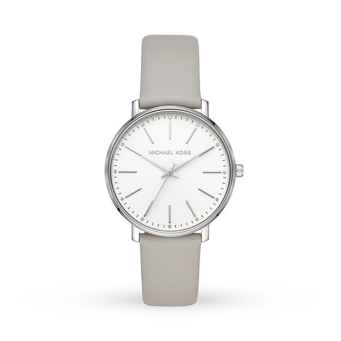 Michael Kors Pyper Grey Leather Ladies Watch