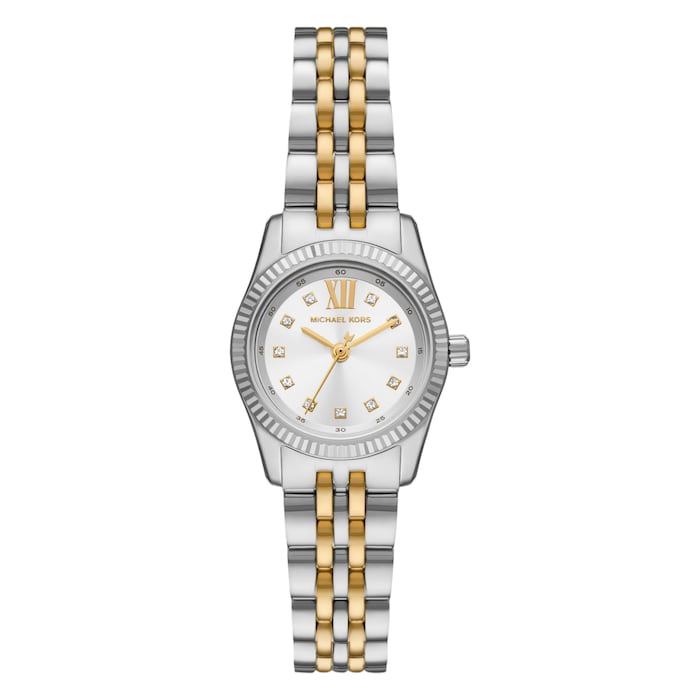 Michael Kors Petite Lexington Pavé Two-Tone 28mm Ladies Watch White